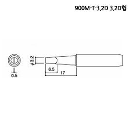 HAKKO Soldering Tips 900M-T-3.2D, Tip for the 900M/907 HAKKO Soldering Tips 900M-T-3.2D, Tip for the 900M/907